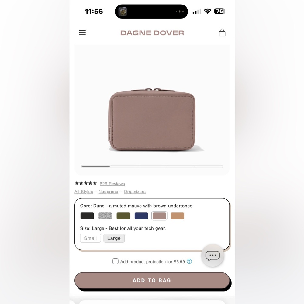 Dagne Dover Arlo Neoprene Tech Organizer in Dune.